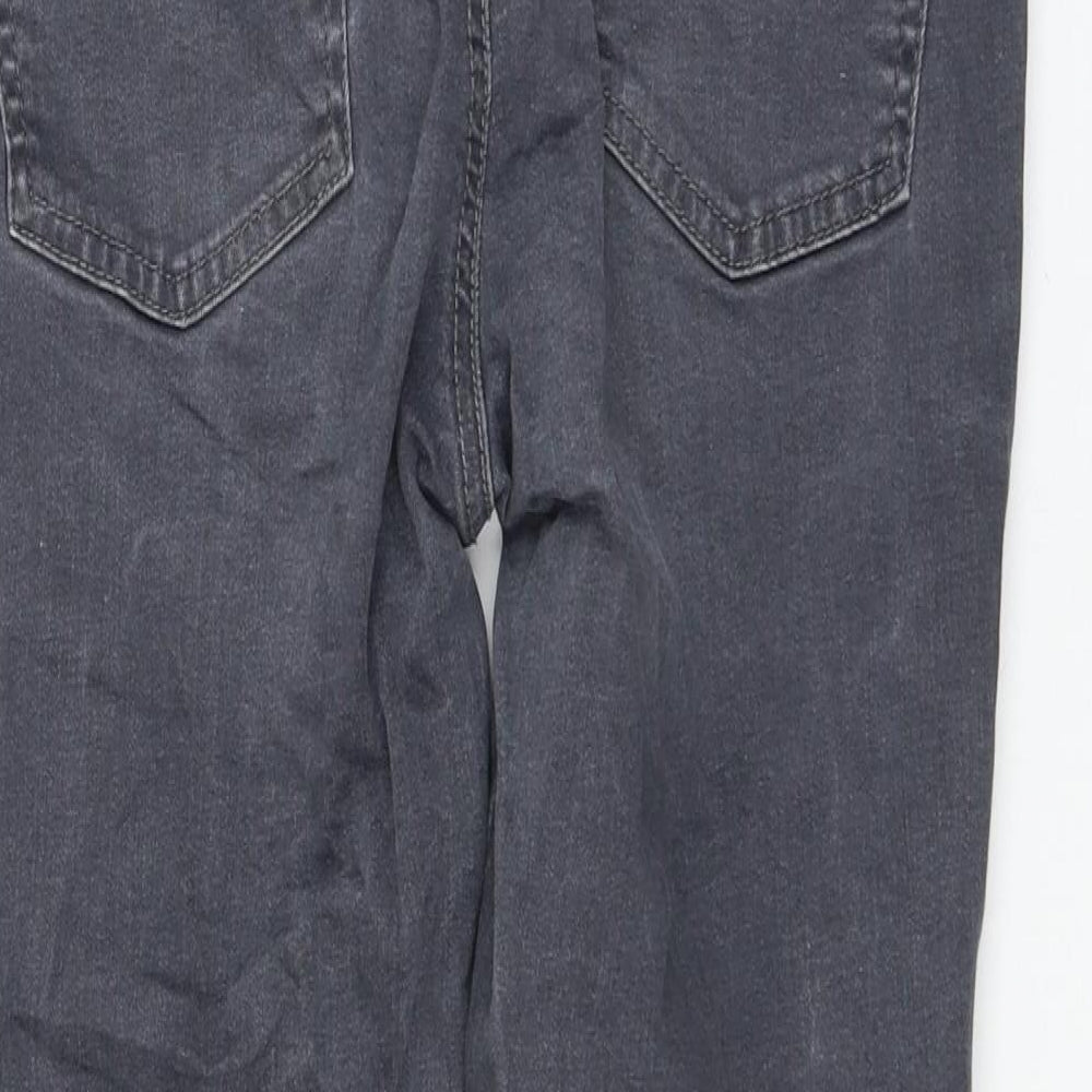 Dorothy Perkins Womens Grey Cotton Skinny Jeans Size 12 L26 in Regular Zip