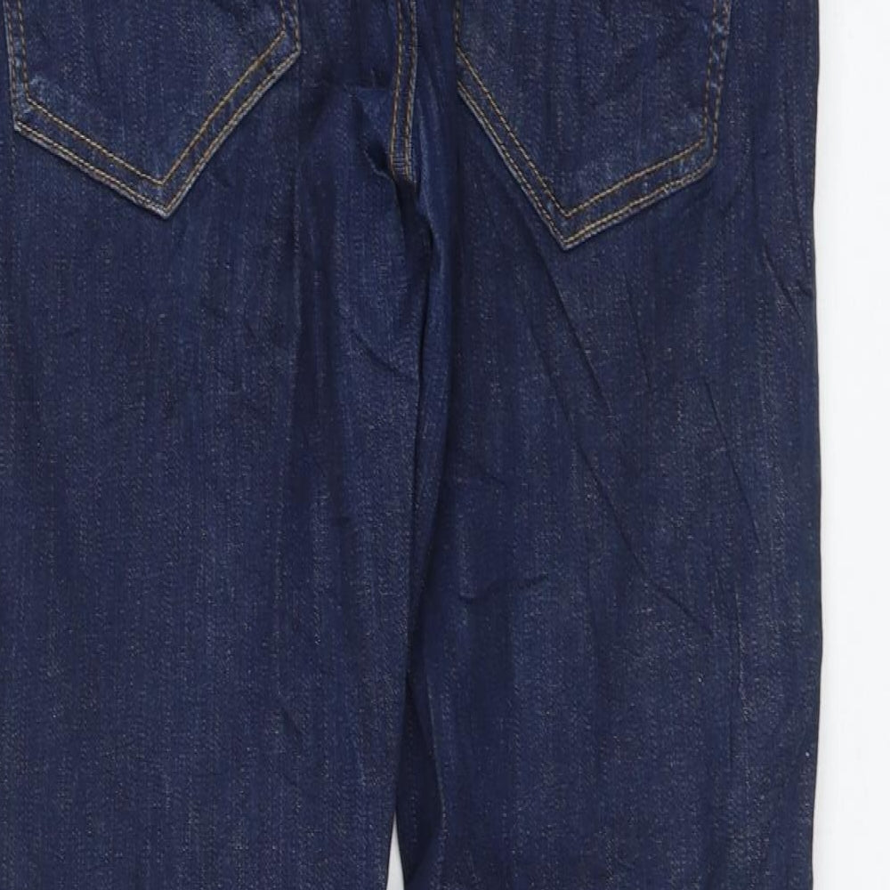 Primark Womens Blue Cotton Straight Jeans Size 28 in L30 in Regular Zip