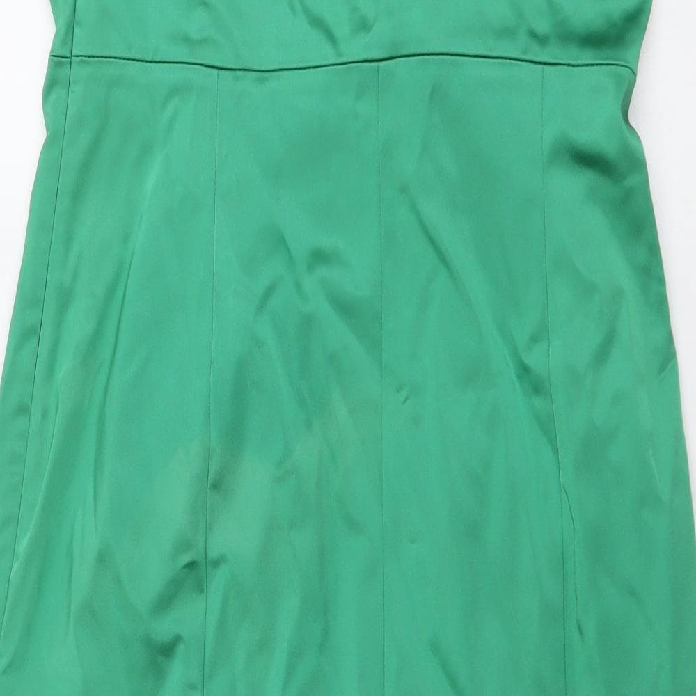 Coast Womens Green Polyester Mini Size 12 Off the Shoulder Zip