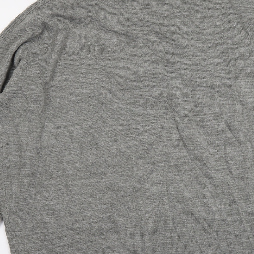 Kensington Mens Grey Round Neck Acrylic Pullover Jumper Size 2XL