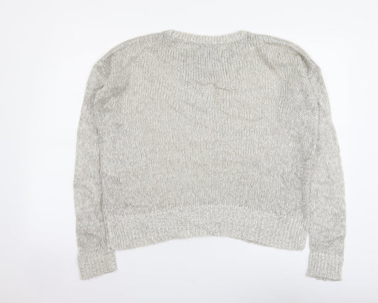 Womens UK Size S New Look Grey Pullover Jumper