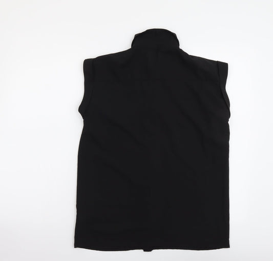 Womens UK Size 10 Atmosphere Black Basic Button-Up