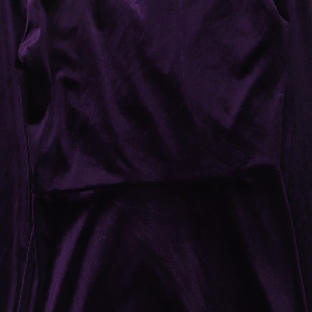 Oasis Womens Purple Polyester Bodycon Size M V-Neck Pullover