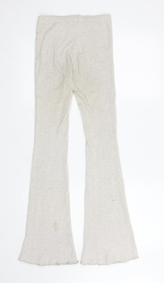 Womens UK Size S Pull & Bear Regular Fit Sweatpants Beige Trousers