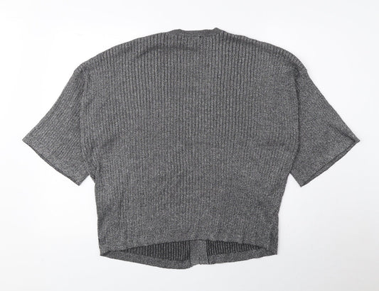 Atmosphere Womens Grey V-Neck Viscose Cardigan Jumper Size 16