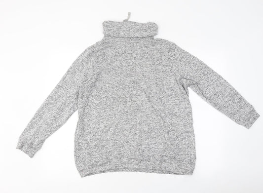 George Womens Grey Polyester Basic T-Shirt Size 12 Roll Neck