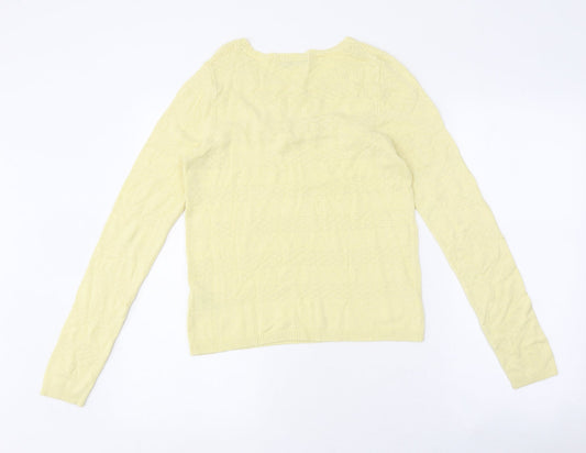 Womens UK Size 10 Very Yellow Basic T-Shirt