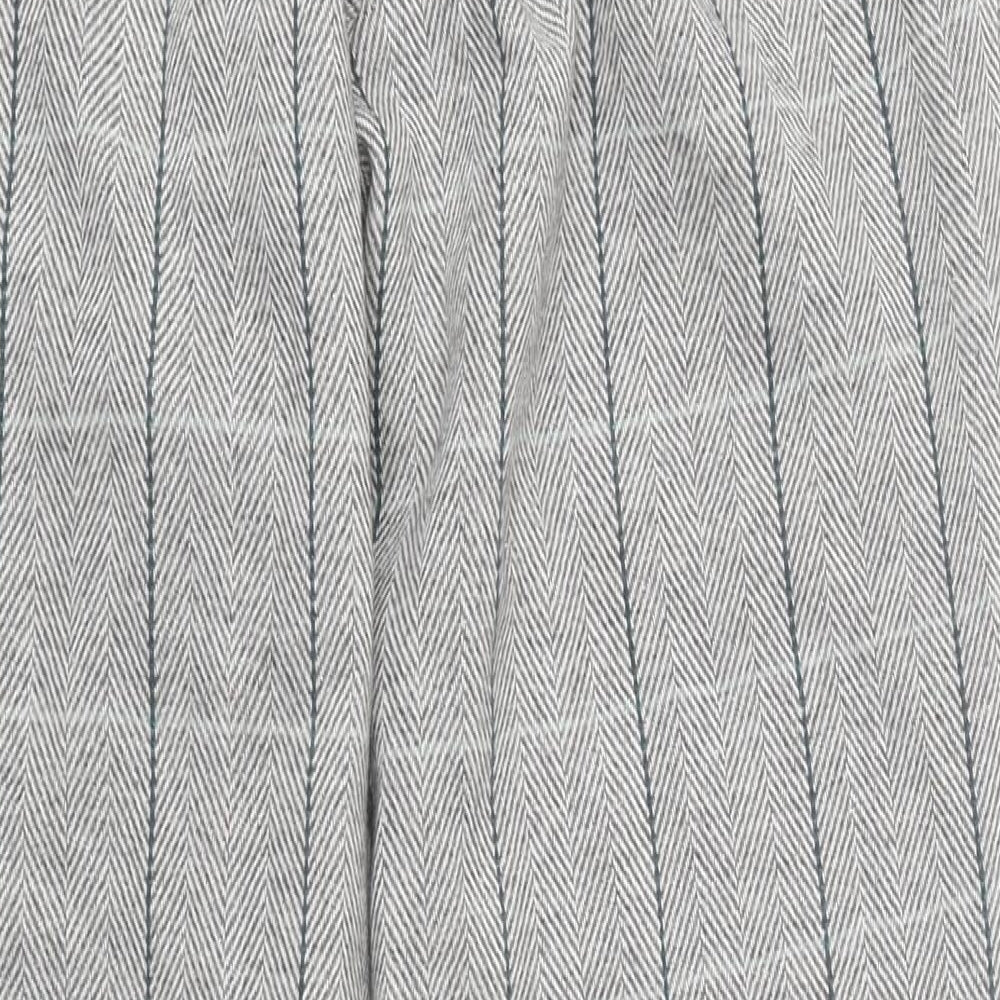 Cotton Traders Womens Grey Check Polyester Trousers Size 12 L28 in Regular Zip