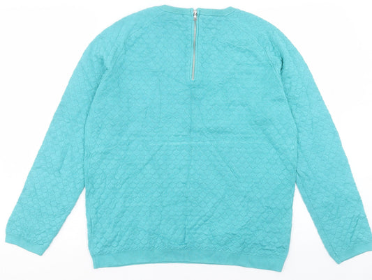 Womens UK Size 16 Papaya Blue Full Zip Jumper