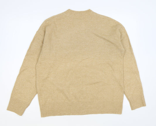 George Womens Brown Round Neck Polyester Pullover Jumper Size M