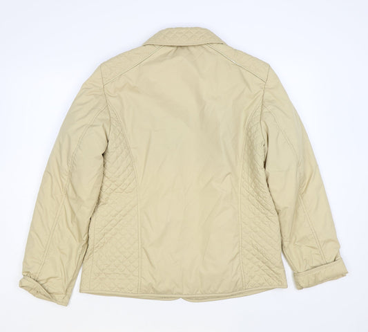 Gerry Weber Womens Beige Quilted Coat Size 12 Snap