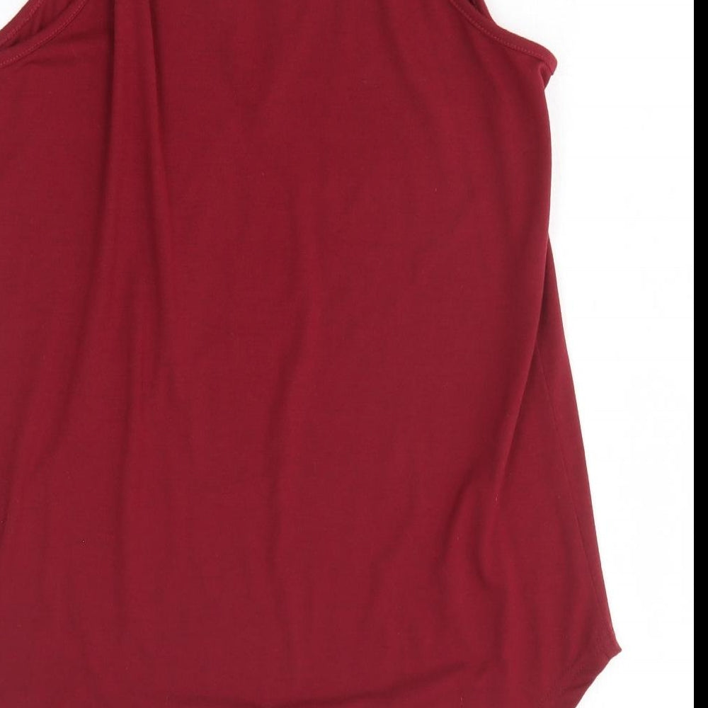Womens UK Size L Preworn Red Basic T-Shirt