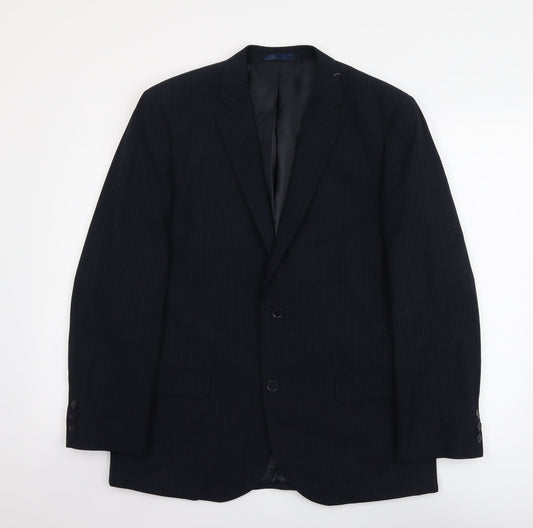 Mens UK Size M B&W Regular Blue Suit Jacket