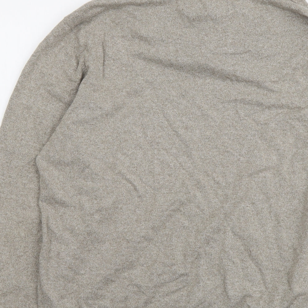 NEXT Mens Beige Collared Cotton Pullover Jumper Size M