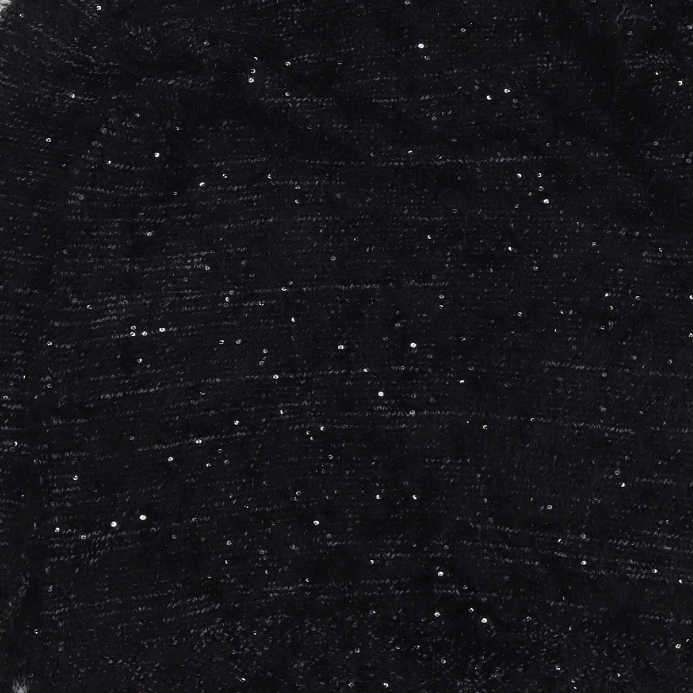 Al Paradise Womens Black Round Neck Viscose Pullover Jumper Size M