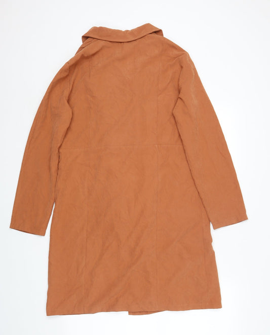 SheIn Womens Orange Pea Coat Jacket Size M Button