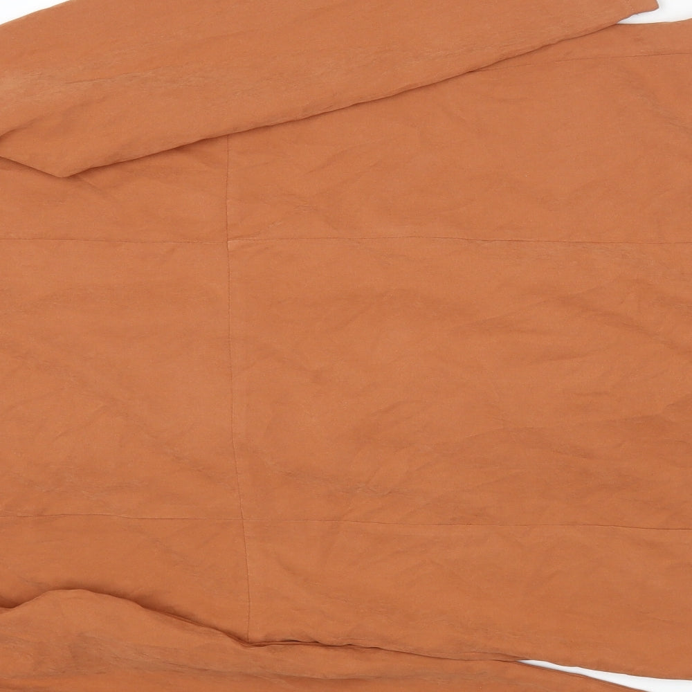 SheIn Womens Orange Pea Coat Jacket Size M Button