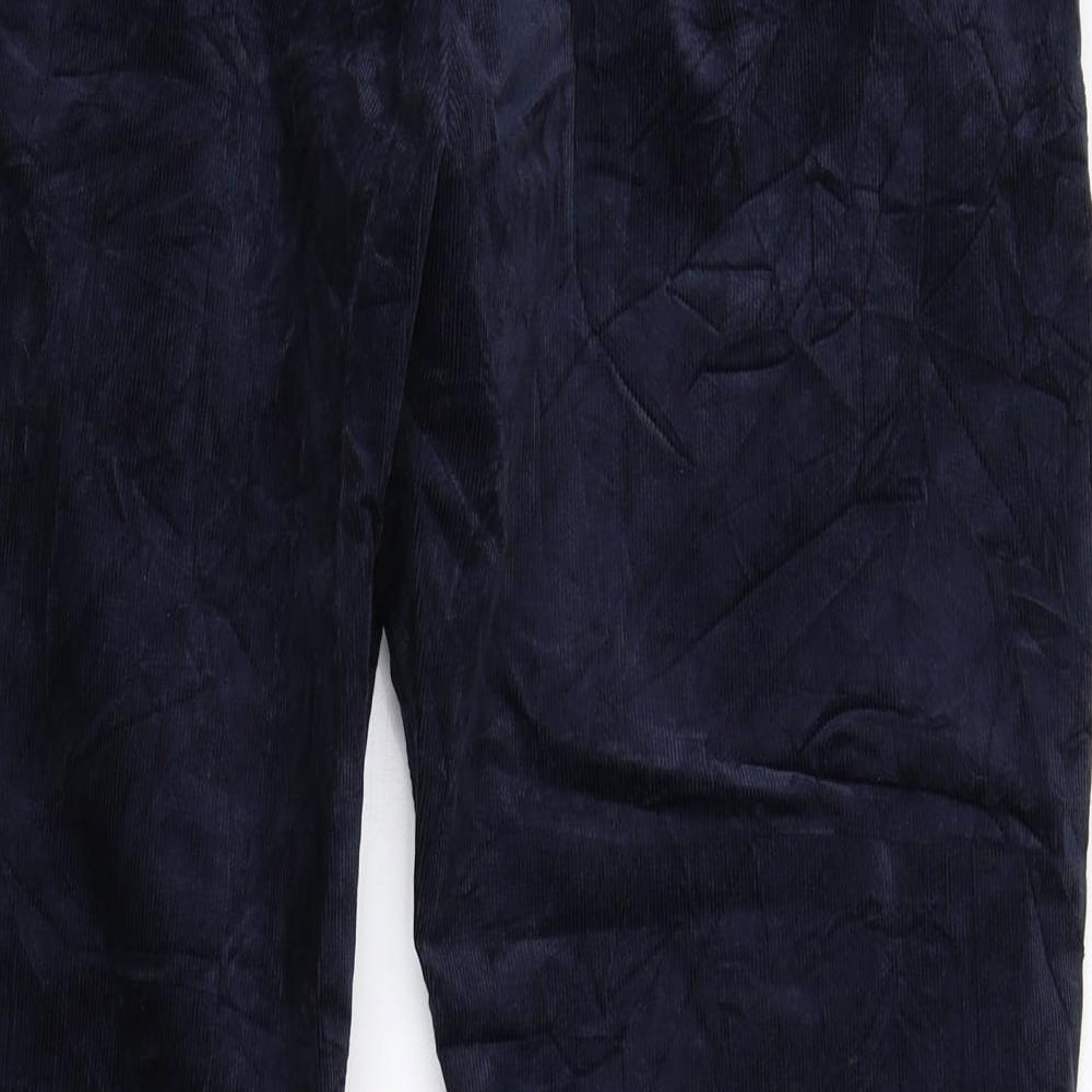 Autograph Womens Blue Cotton Trousers Size 36 in L29 in Regular Hook & Eye