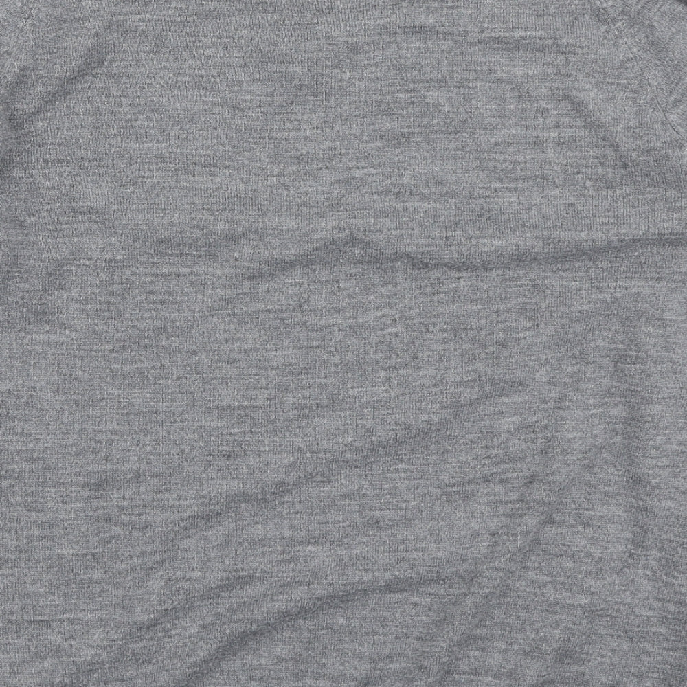 Cedar Wood State Mens Grey V-Neck Acrylic Pullover Jumper Size L