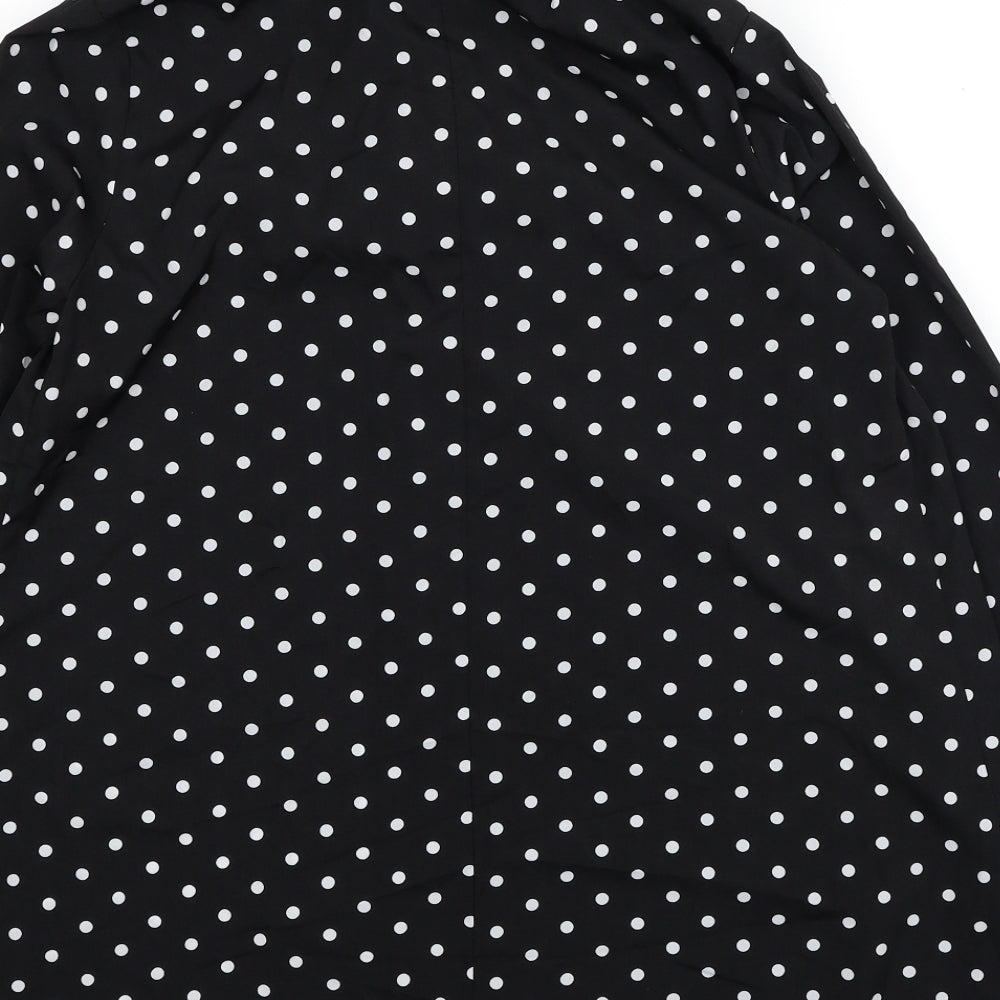 Glamorous Womens Black Polka Dot Polyester Shirt Dress Size M Collared Button