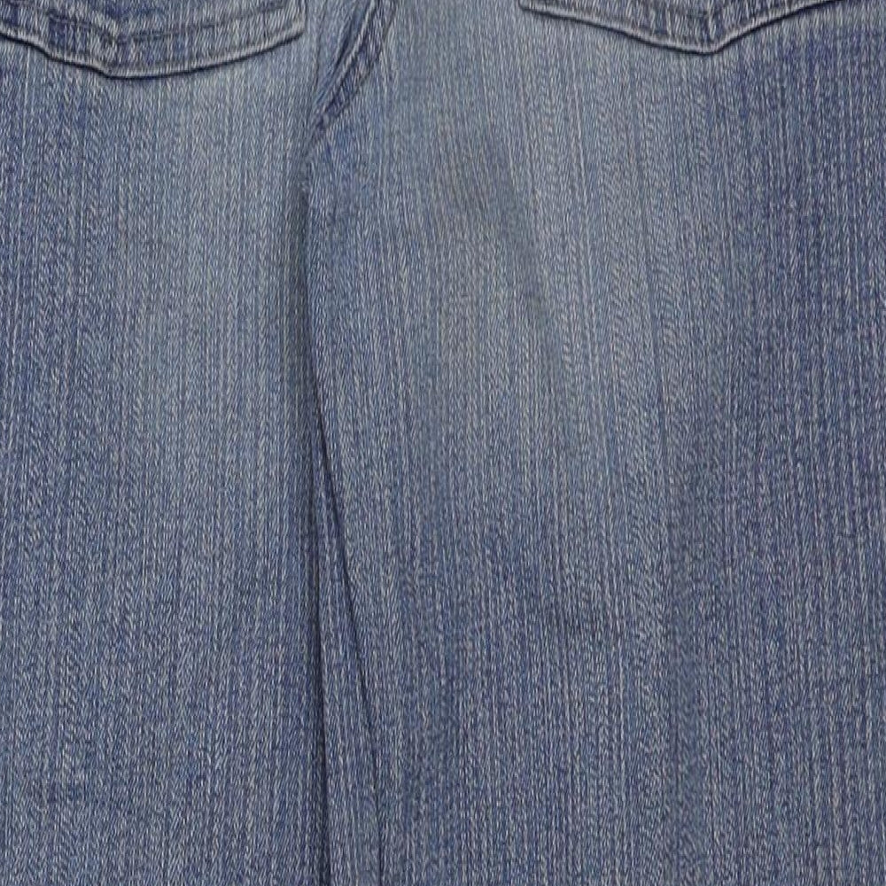 Denim & Co. Womens Blue Cotton Cropped Jeans Size 10 L23 in Regular Button