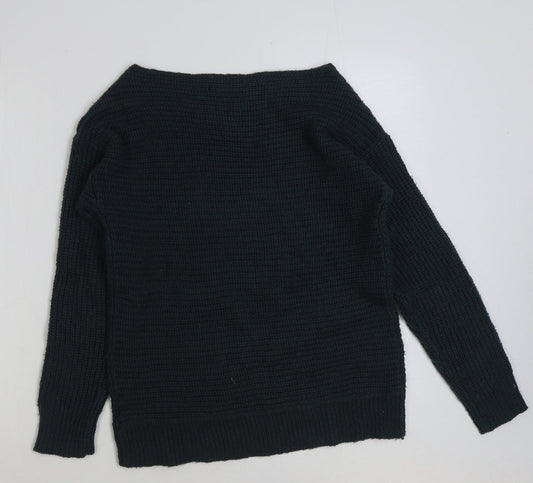 Primark Womens Green Scoop Neck Acrylic Pullover Jumper Size 8