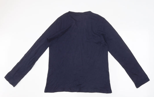 Womens UK Size M Isle Blue Basic T-Shirt