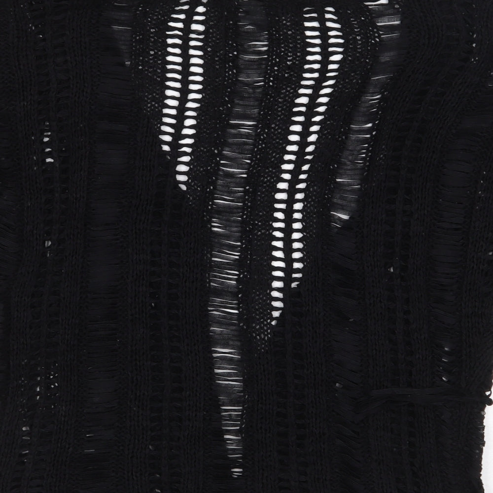 George Womens Black V-Neck Acrylic Cardigan Jumper Size 10 - Tassles