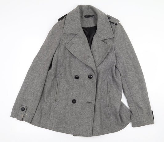 Womens UK Size 10 Topshop Grey Trench Coat