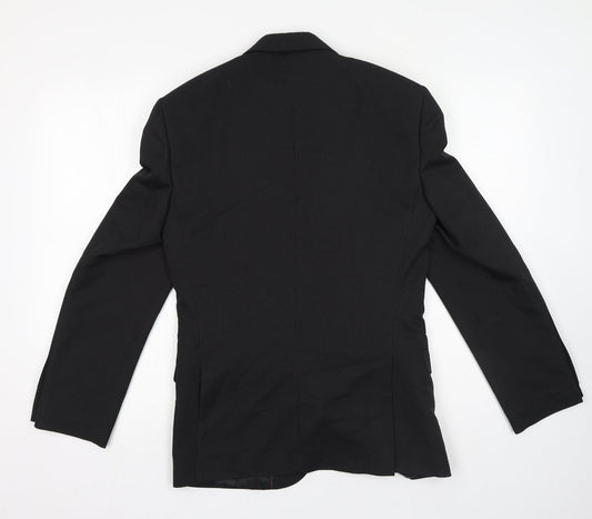 F&F Womens Black Polyester Jacket Suit Jacket Size 38 - Pinstripe