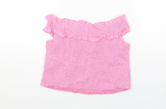 Innocence Womens Pink Cotton Basic T-Shirt Size 14 Off the Shoulder