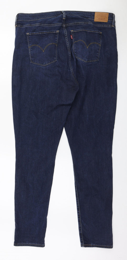 Levi's Womens Blue Cotton Skinny Jeans Size 34 in L31 in Regular Zip