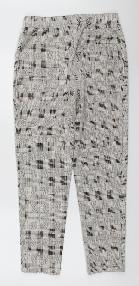 Select Womens Brown Plaid Polyester Trousers Size L L27 in Regular