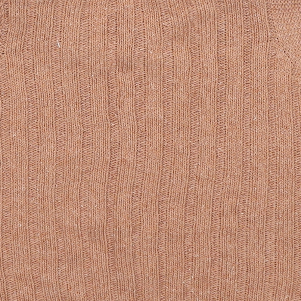 I SAW IT FIRST Womens Beige Cotton Cropped Tank Size M Mock Neck