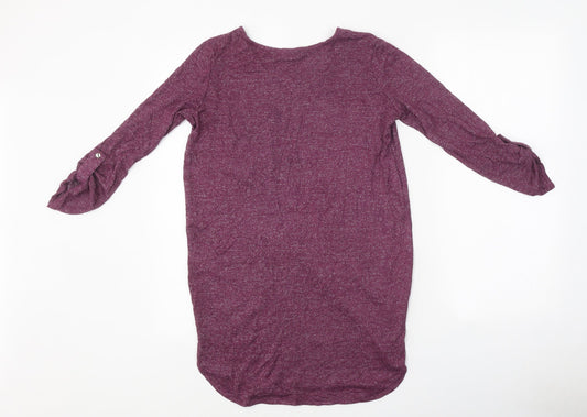 Primark Womens Purple Polyester Basic T-Shirt Size XS Round Neck