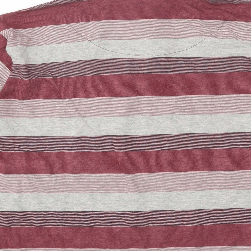 Samuel Windsor Mens Multicoloured Striped Polyester Polo Size M Collared Button