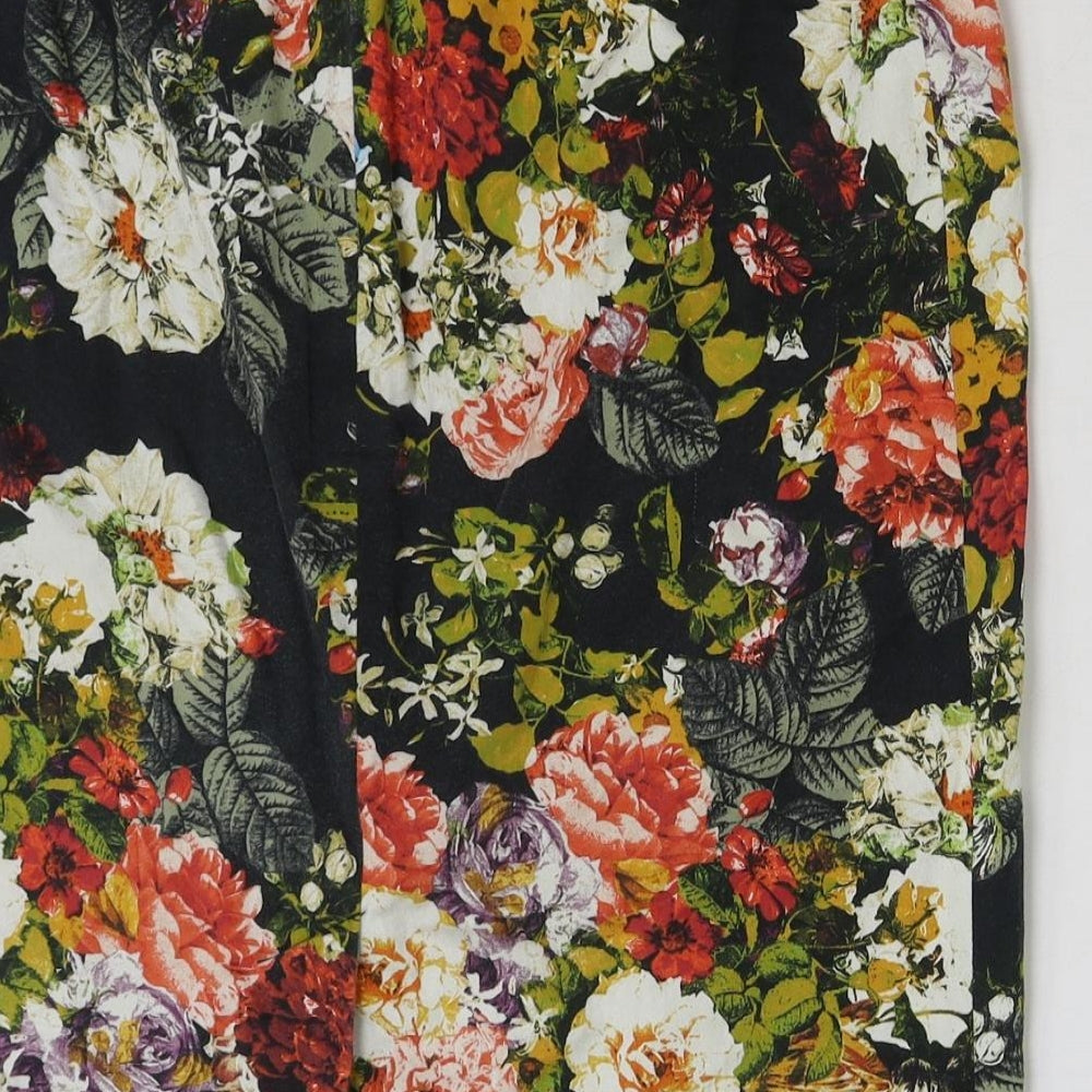 Marks and Spencer Womens Multicoloured Floral Polyester Straight & Pencil Skirt Size 32 in Zip