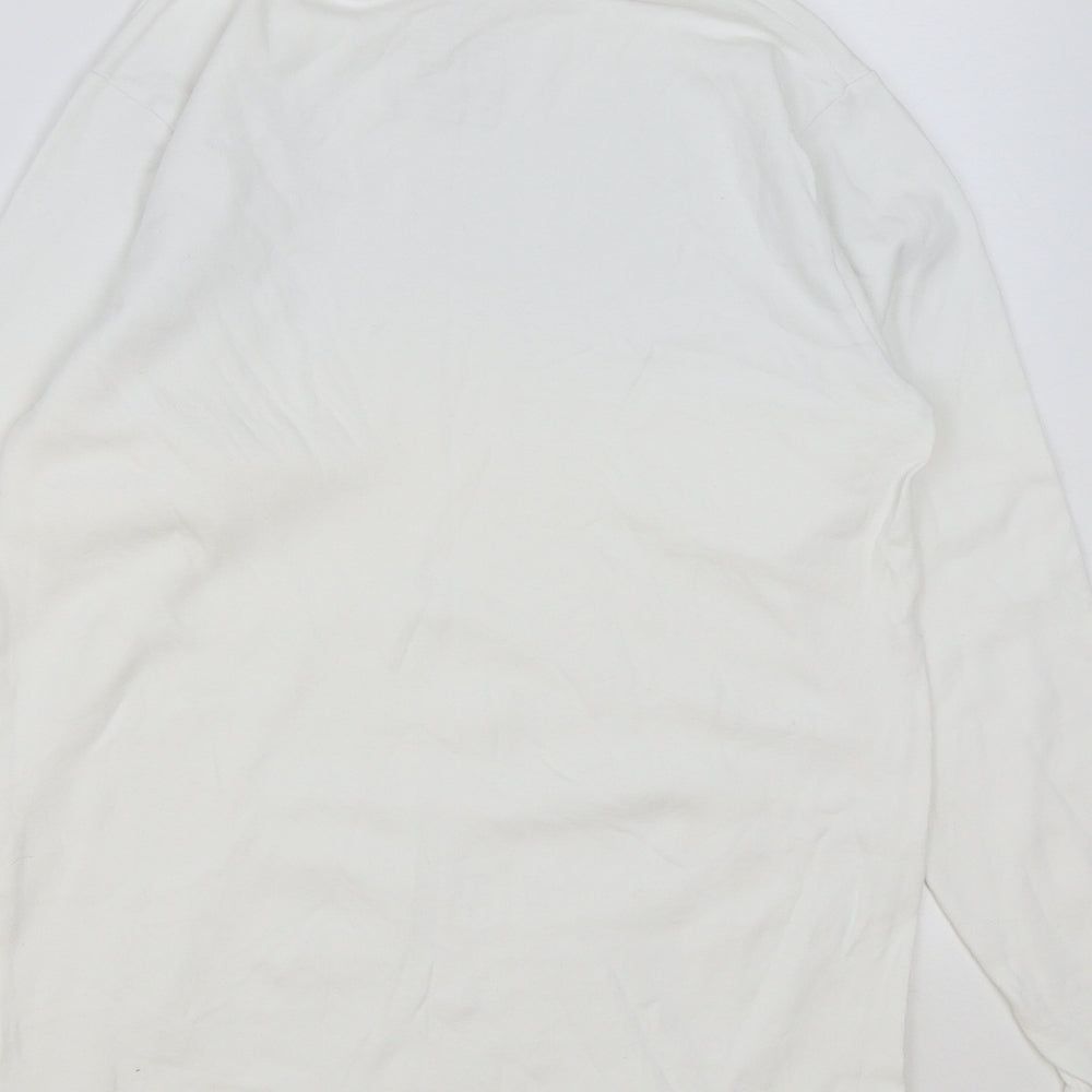 Crane Womens White Cotton Pullover Sweatshirt Size M Pullover