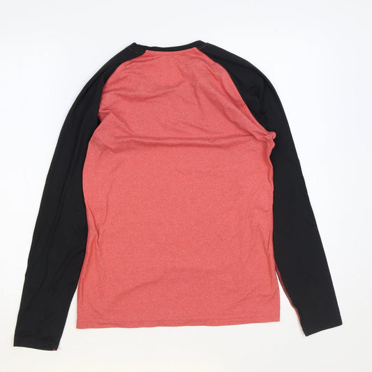 Crane Womens Red Polyester Basic T-Shirt Size S Round Neck Pullover