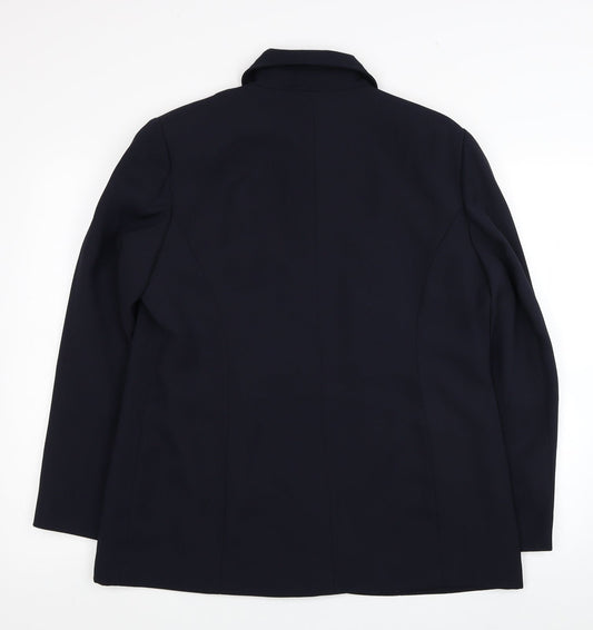 Classics Womens Blue Polyester Jacket Blazer Size 18