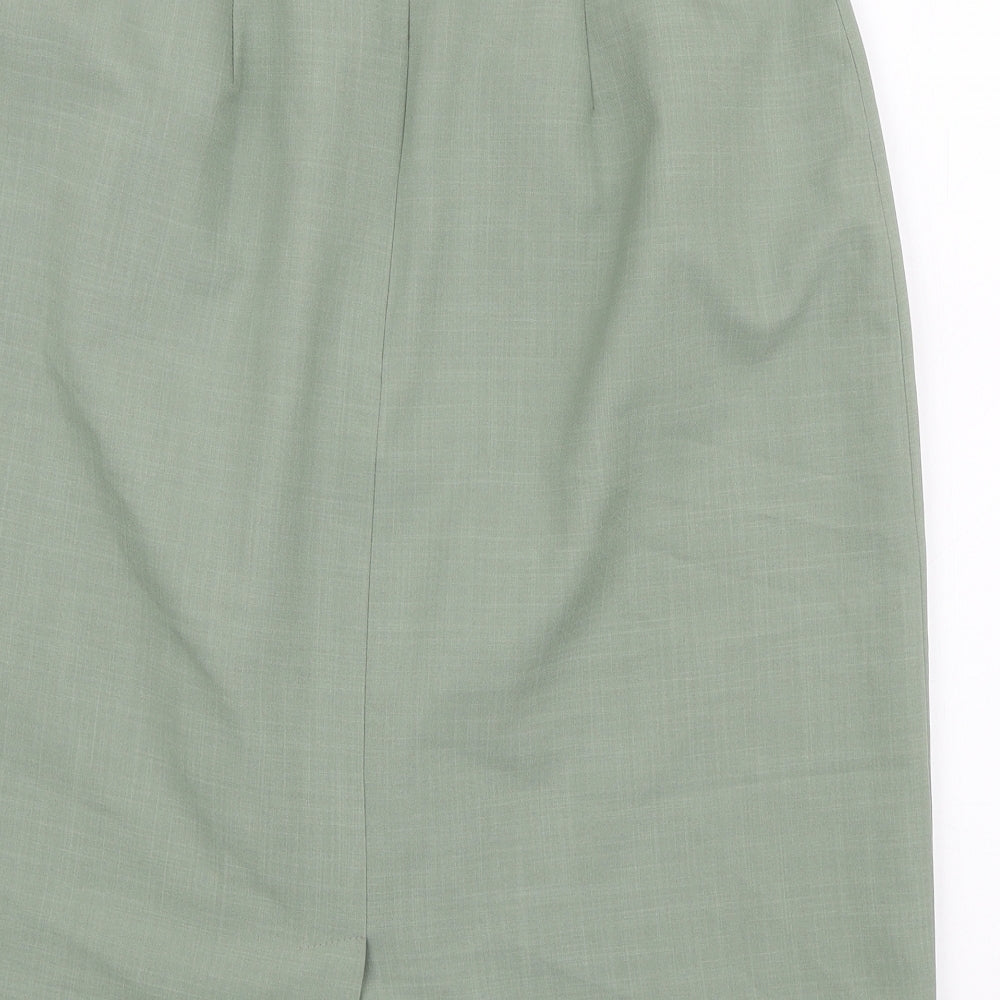 Bonmarché Womens Green Polyester Straight & Pencil Skirt Zip