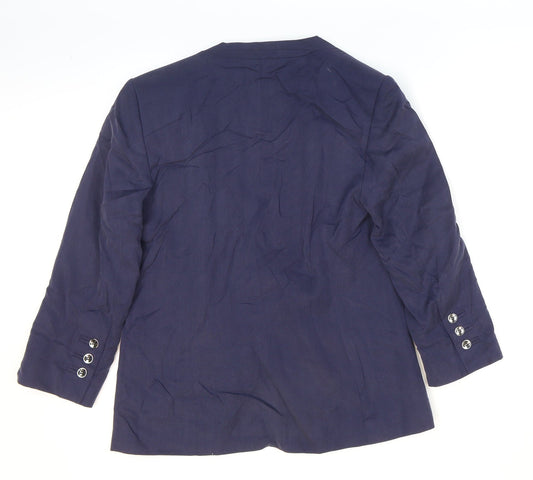 Autograph Womens Blue Jacket Blazer Size 10 Hook & Eye
