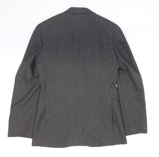 F&F Mens Grey Polyester Jacket Suit Jacket Size 38