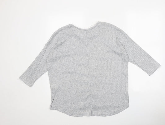 Primark Womens Grey Polyester Basic T-Shirt Size S Round Neck