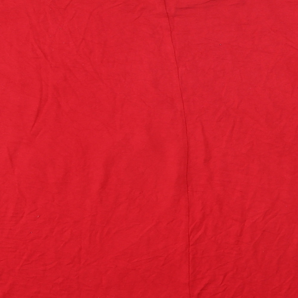 TU Womens Red Polyester Basic T-Shirt Size 10 Round Neck