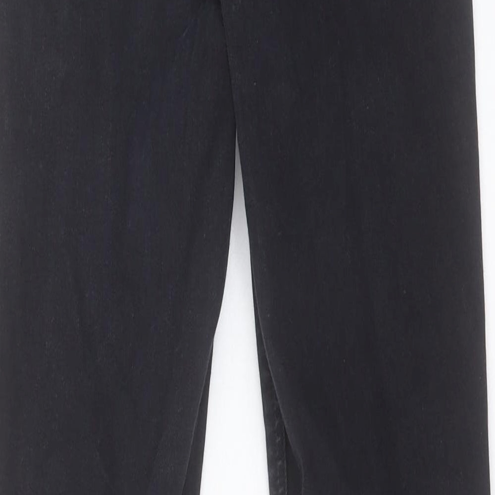 Topshop Womens Black Cotton Skinny Jeans Size 25 in L34 in Regular Button