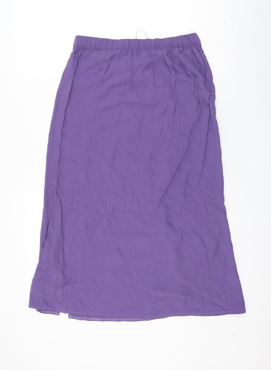 Marks and Spencer Womens Purple Viscose A-Line Skirt Size 10