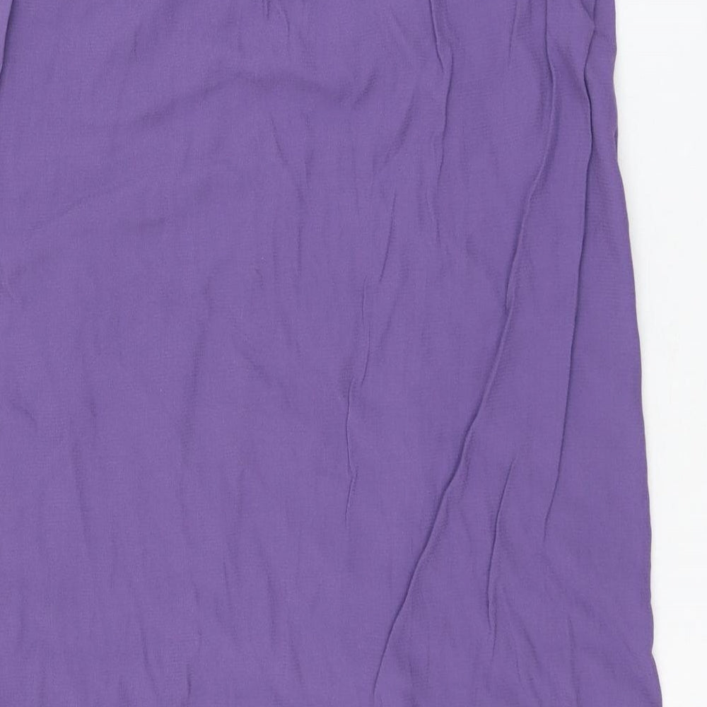 Marks and Spencer Womens Purple Viscose A-Line Skirt Size 10