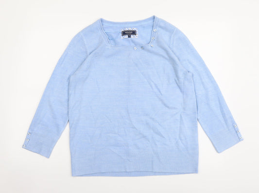 Womens UK Size 14 Maine Blue Pullover Jumper