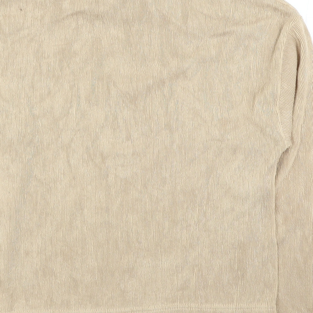 Primark Womens Beige Round Neck Polyester Pullover Jumper Size XS - Ribbed